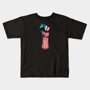 Flag of Malaysia on a Raised Clenched Fist Kids T-Shirt